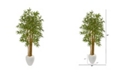 Nearly Natural 65" Multi Bambusa Bamboo Artificial Tree in White Planter